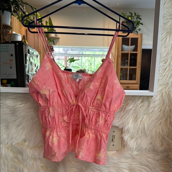 Wayf Tops - WAYF Pink Floral Spaghetti Strap Top NWOT